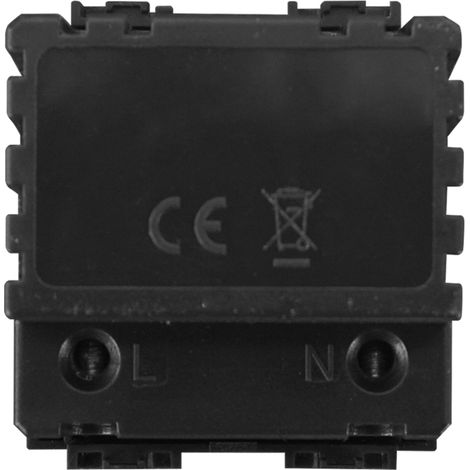ETTROIT Lampada Segnapasso LED 2 Moduli 220V 4000K con Interruttore Click ON/OFF Compatibile Bticino Living Nero – LN0322