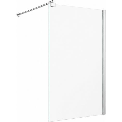 OTITEC Paroi de douche PRAIA 100 x 200 cm chrome verre transparent 6 mm (1/4)