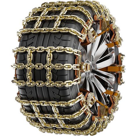 Set di 2 catene da neve universali per auto - Montaggio facile per pneumatici da 215 a 285 mm di larghezza