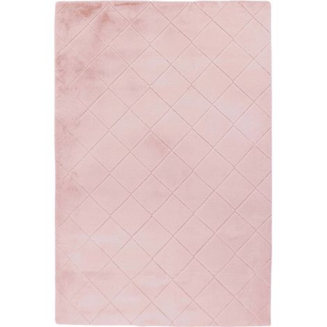 Tapis rose ultra doux à motif gaufré intérieur - 150 x 80 cm (1/5)