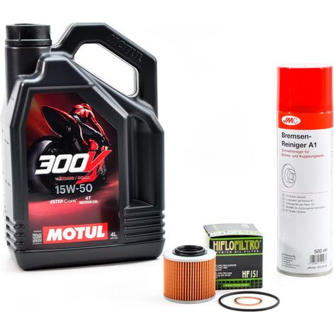 Kit Entretien Vidange pour BMW F 650 GS DAKAR de 2004 à 2007 - MOTUL 300V ROAD RACING 15W50 4L