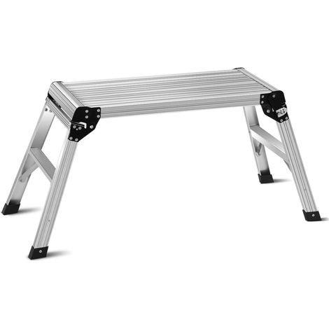 Goplus – Escabeau en aluminium 490mm – Charge max 150kg – Antidérapant pour sécurité – Pliable et léger – Idéal pour travaux en hauteur (1/5)