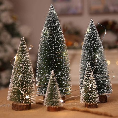 Petit sapin de Noël, décoration de Saint-Valentin, ensemble de 5 mini sapins de Noël (1/5)