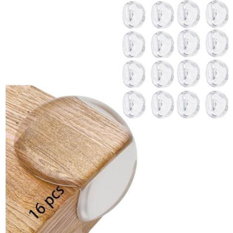 ALLIANDISLot de 16 protections d'angle de table (4,2 x 4,2 x 2 cm), coins de table en silicone transparent avec super colle renforcée pour tables (1/4)