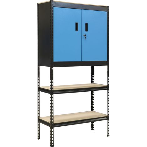 Werkzeugschrank / Materialschrank blau Steck-Regal-Schrank Güde (1/5)