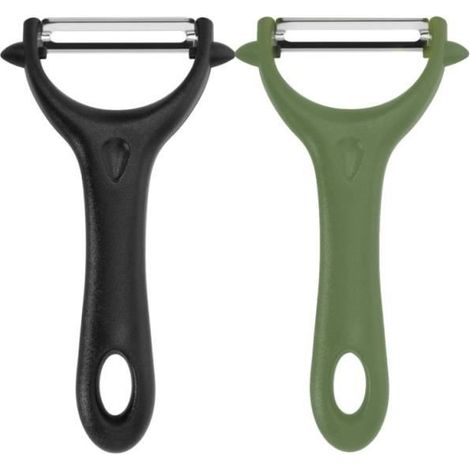 Éplucheur Universel - Inox - Lot de 2 - Poignée Ergonomique - Lame Tranchante - Compatible Lave-Vaisselle (1/4)