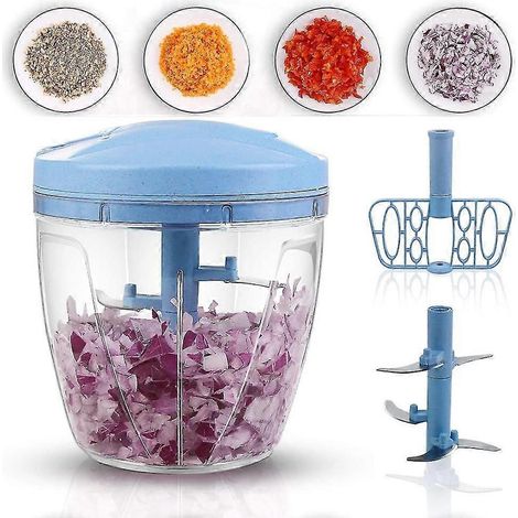 Hachoir à viande manuel ménager, coupe-légumes manuel multifonction pour purée d'ail, mixeur (1/5)