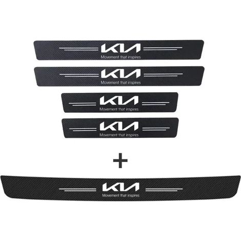 (5 pièces) Autocollants de protection de seuil de porte de coffre de voiture compatibles avec Rio Xline Sportage Ceed Sorento Venga Picanto Stonic Soul Morning (1/4)
