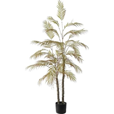 Palma artificiale, design realistico, facile da montare, 150 cm, 2 pali, rossa (1/2)