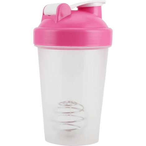 400 ml Protein-Wasserflasche aus Kunststoff, BPA-frei, pink, ideal für Fitness und Sport. (1/5)