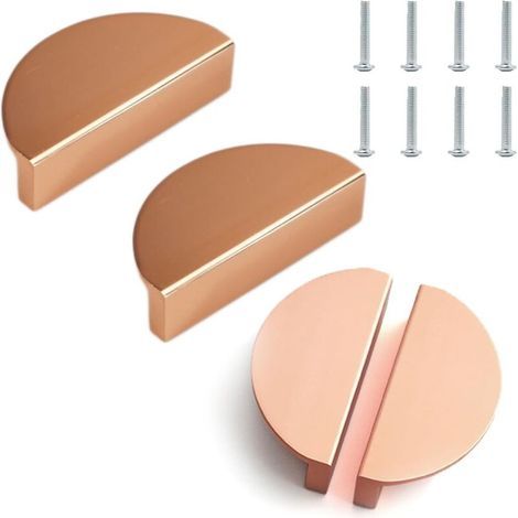 4 pièces poignées de cuisine de metall,bouton de meuble,ppoignee de meuble cuisine,livré avec vis de montage,poignée de porte semi-circulaire,pour la meubles de bureau, armoire de chevet (1/5)