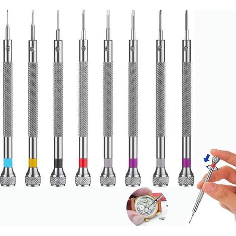 Watch Repair Kit - 8 Mini Precision Screwdrivers for Glasses, Jewelry, Electronic Devices (1/5)