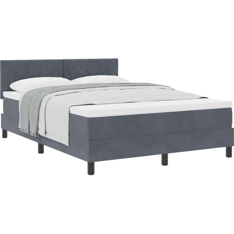 Maison Exclusive - Boxspringbett mit Kopfteil Dunkelgrau 140 x 20 (1/5)