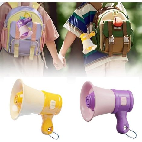 Mini mégaphone porte-clés - enceinte compacte et amusante avec chaînette - cadeau pour enfants de 3 à 8 ans - décoration à suspendre (1/5)