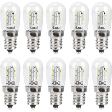 Ampoule LED E12 pour réfrigérateur, 1.5W AC 230V, remplacement pour lampe de Machine à coudre domestique (lumière blanche), 10 pièces
