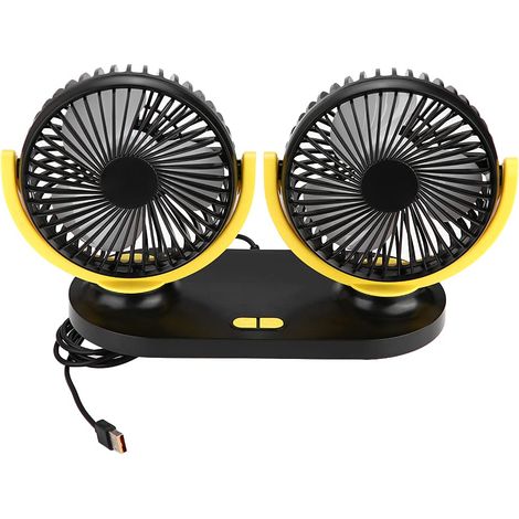Ventilateur de Voiture Double Tête, USB et Allume-Cigare 12V (1/5)