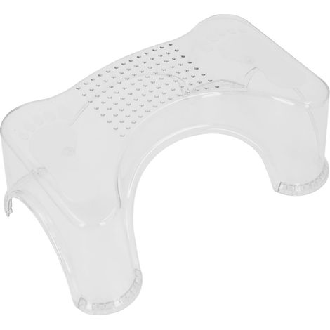 Tabouret de toilette pour enfants antidérapant, tabouret de salle de bain épais pour s'accroupir, idéal pour la maison et le bureau, haute transparence. (1/5)