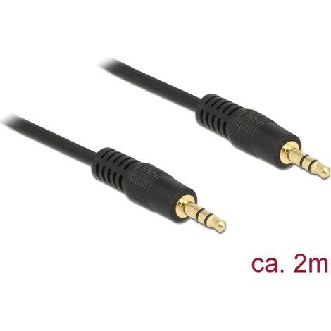 Delock Stereo Jack Cable 3.5 mm 3 pin male  male 2 m black (A-70/2)