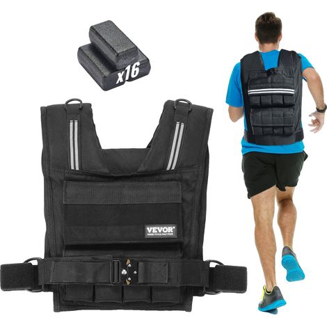 Chaleco lastrado VEVOR, 40 lb, chaleco lastrado ajustable, entrenamiento de fuerza, fitness, 35 lbs (1/2)