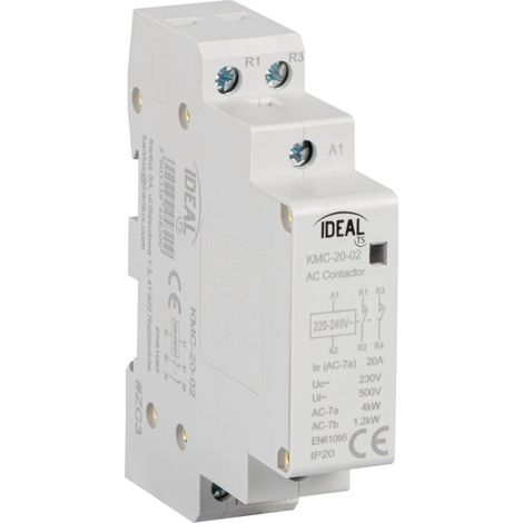 CONTATTORE MODULARE, ALIMENTAZIONE 230V AC KMC-20-02 - KANLUX (1/2)