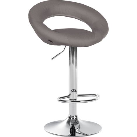 Barhocker Olinda Stoff grau chrom (1/5)