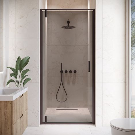 Douche à l’italienne Seattle - 90 x 190 cm - Badplaats - Noir - (1/3)