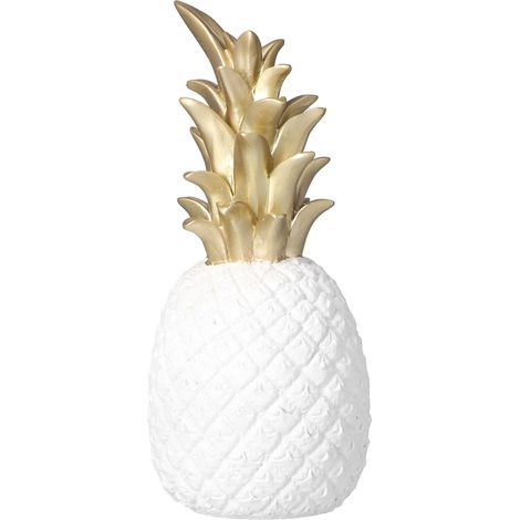 Sculpture décorative résine ananas style nordique, décoration maison salon bureau entrée, ornement design européen américain doré blanc BS942-2 (1/5)