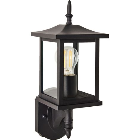 Lámpara de pared moderna para exterior aplique de metal hierro vidrio negro mate Andam
