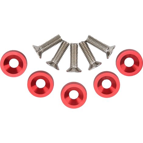 Dix kits de garniture pour compartiment moteur de voiture, comprenant des boulons de capot M6 et des rondelles rouges, pour la modification et l'entretien. (1/5)