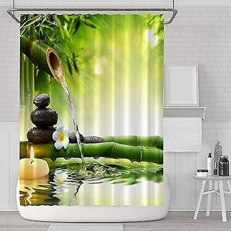 Rideau de douche lavable, résistant aux moisissures, 180 x 180 cm (71 x 71 pouces) 100 % polyester (1/5)