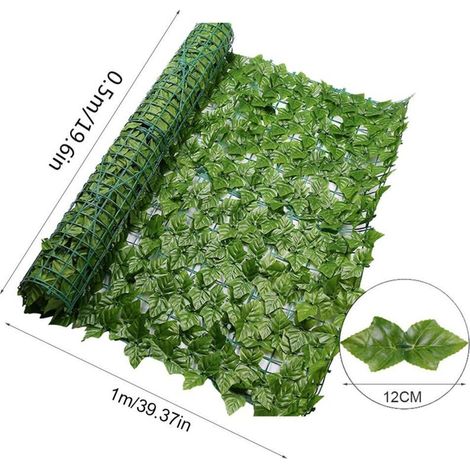 Grillage artificiel feuillage Ivy – Haie artificielle en PVC résistant aux UV – Panneau décoratif pour jardin, patio, terrasse