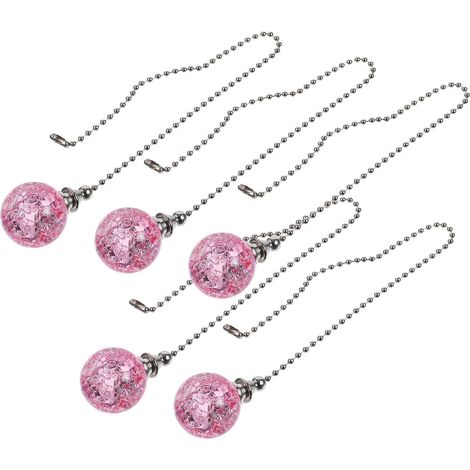 Lot de 5 Chaînettes à Perles en Métal Rose pour Ventilateur de Plafond Lumière, Chaîne Décorative, Remplacement et Camping (1/5)