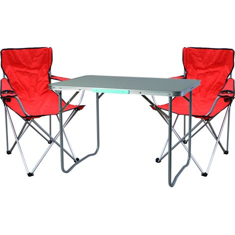 3-teiliges Campingmöbel Set Rot-MMC330870+2xMSP1002 (1/4)