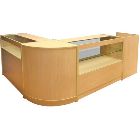Mostradores y vitrinas comerciales de cristal y laminado B1200, C1200, CM60 y TB60 – muebles de tienda profesionales, elegantes y funcionales (1/5)