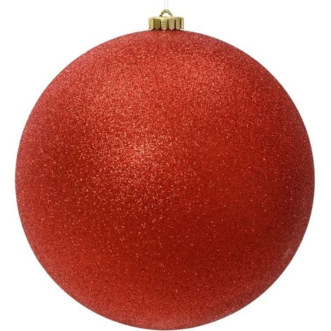 Sfera natalizia in polistirolo rosso glitterato Ø25 cm
