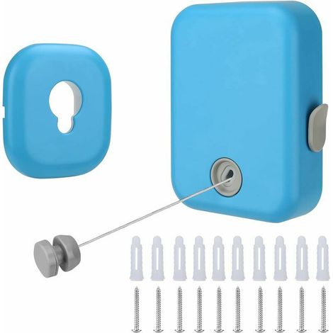 Corde à linge rétractable de 4,3 m à fixation murale - En acier inoxydable - Pour le séchage des vêtements - Pour l'extérieur et l'intérieur (1/5)