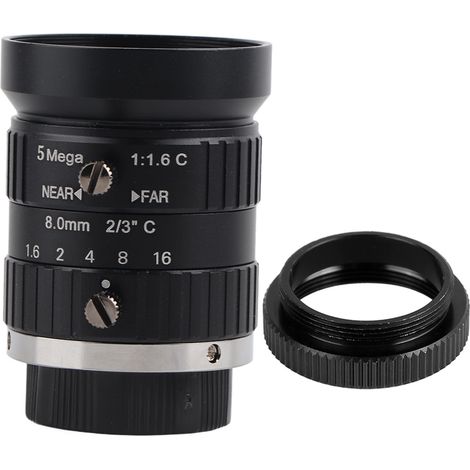 5-Megapixel-HD-Sicherheitskameraobjektiv, 8 mm Brennweite, manuelle Blende, C-Mount für Überwachung (1/5)