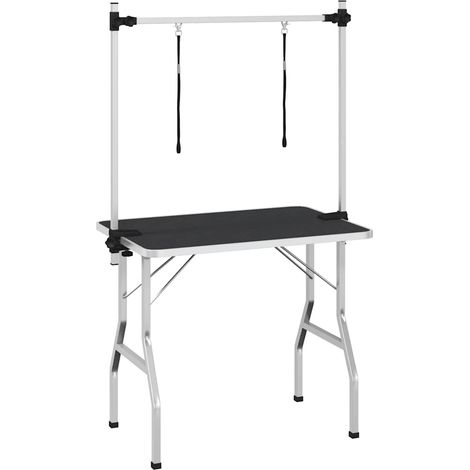 vidaXL Mesa de baño para perros, gatos y mascotas ajustable 2 lazos (1/2)