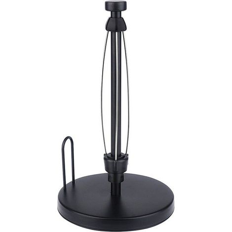 Dispensador de toallas de papel de sobremesa, con soporte de fácil apertura con una sola mano y mecanismo de trinquete para cocina y baño, color negro.