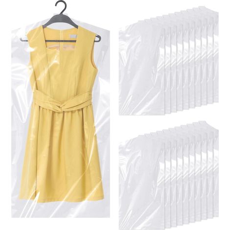 20 Pièces Housses de Vêtements Transparents 60×150CM Housse de Vêtements Pressing Plastique Housses de Vêtements pour Blazers,Manteaux,Robes,Chemises (1/5)