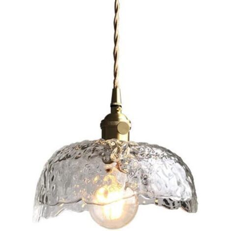 Suspension en Verre martelé, Lampes suspendues en Forme de Bol inversé, Accessoires d'éclairage de Support de Lampe E27, Lustre à Suspension américain pour Campagne, Ferme, Restaurant (1/4)