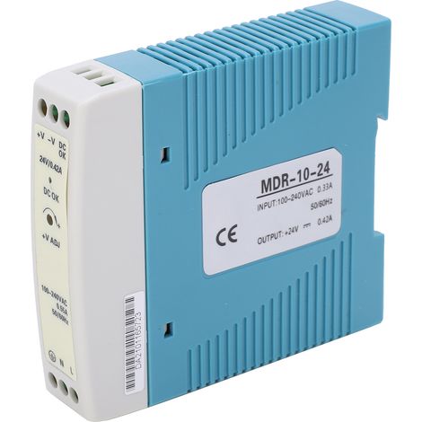 Alimentation industrielle à découpage BERM, type rail DIN, entrée 100-240 V CA, MDR-10-24, 10 W, 24 V, 0,42 A (1/5)