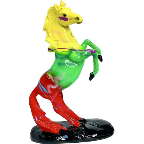 Statue de cheval, statue d'animal abstraite colorée – Sculpture d'animaux (1/5)