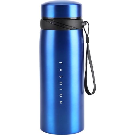1 bouteille isotherme en acier inoxydable de 900 ml pour boissons de voyage, thé, café (bleue) (1/2)