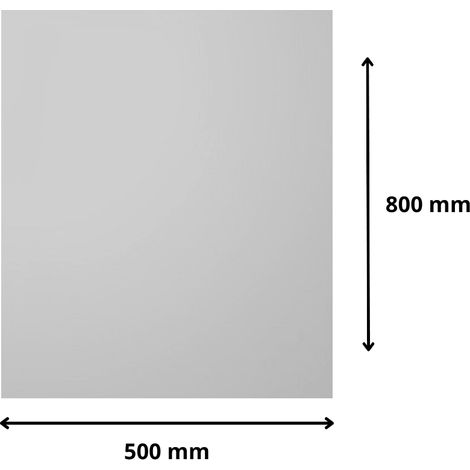 Plaque verre acrylique miroir 3 mm - 50 x 80 cm (500 x 800 mm) - Verre synthétique - Bord droits - Plexiglass (1/4)