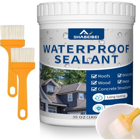 Liquide Étanchéité Transparent 1KG，Revêtement Imperméable Cristallin, Membrane Étanche Universelle pour Intérieur et Extérieur, Colle Étanchéité Anti-Fuite Durable (1/5)