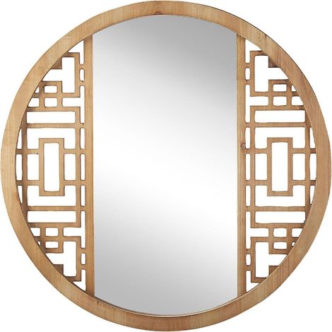 Wall Mirror FIRMINY 60 cm 60 cm Fir Wood Natural Ash Wood