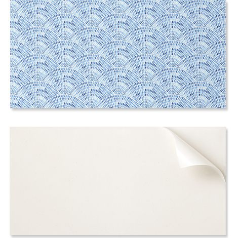 Revestimiento de pared de vinilo autoadhesivo con gr谩ficos para cocina, 100 x 50 cm, dise帽o en forma de abanico.