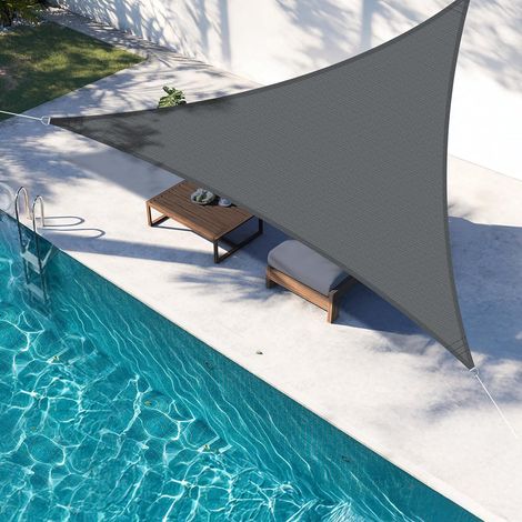 Voile d'ombrage 3x3x3m Triangular Transpirable pour Extérieur HDPE perméable,Toile d'ombrage,Protection UV à 95 %,Idéale pour Jardin,Terrasse et Balcon,Anthracite (1/5)