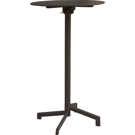 Tavolo alto tondo diametro 60 cm da esterno bar e pub con struttura e piano in acciaio Vegas - DarkGray